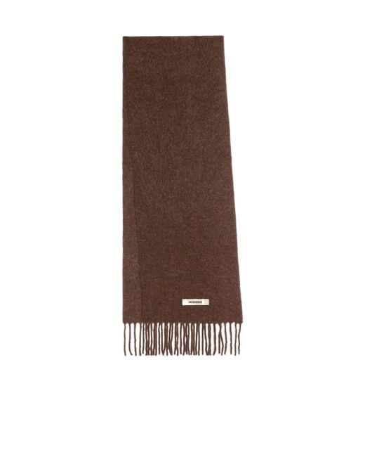 Jacquemus Brown The Carro Fringed Edge Scarf for men