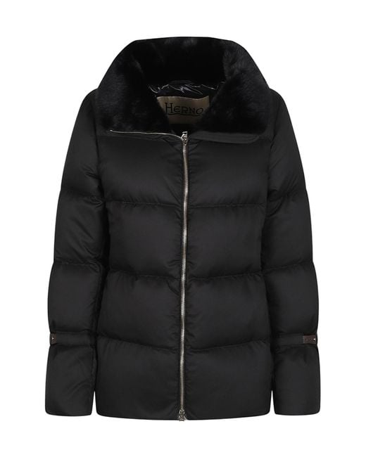 Herno Black Long-Sleeved Down Jacket