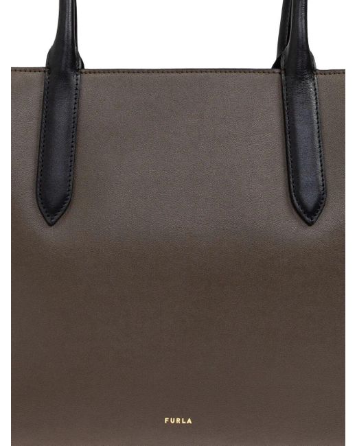 Furla Brown Double Handle Tote Bag