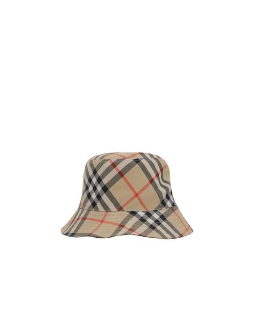 Burberry Multicolor Logo Embroidered Checked Bucket Hat for men