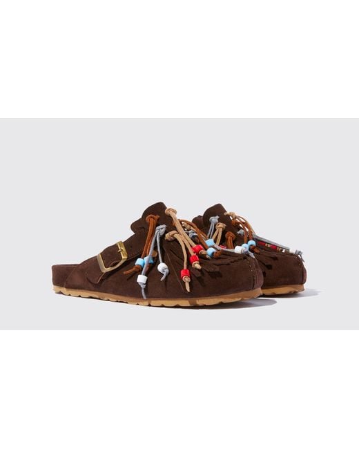 Scarosso Brown Round-Headed Muller Shoes for men