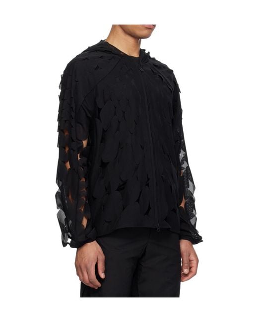 Post Archive Faction PAF Black Post Archive Faction 6.0 Cut-Out Detailed Hooded Jacket