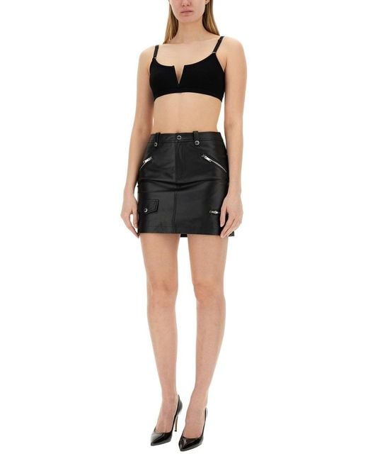 Moschino Black Logo Logo Short Skirt