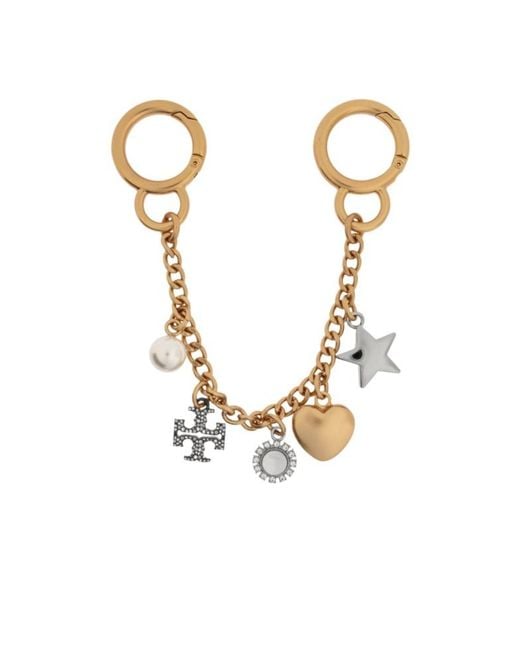 Tory Burch Metallic Charm-Detail Keyring