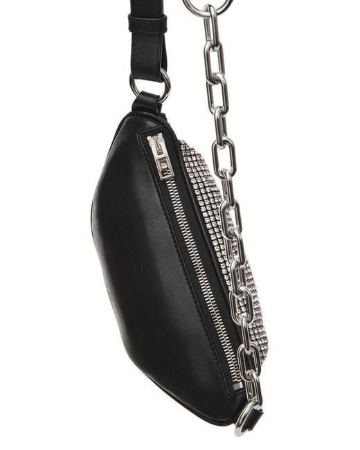 Alexander Wang White Mini Attica Rhinestone Belt Bag