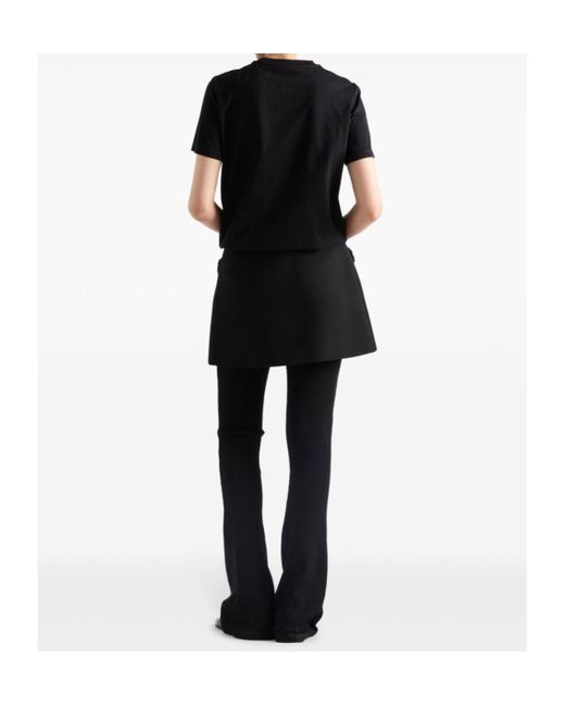 Prada Black Logo Detailed Crewneck T-Shirt