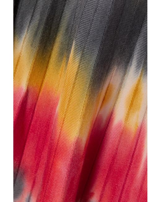 Gabriela Hearst Multicolor Ella Pleated Tie-Dyed Cashmere Midi Skirt
