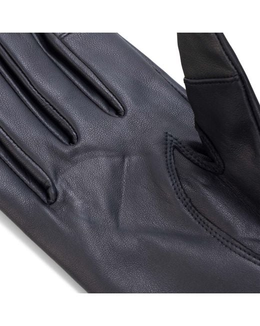 Boss Blue Leather Gloves for men