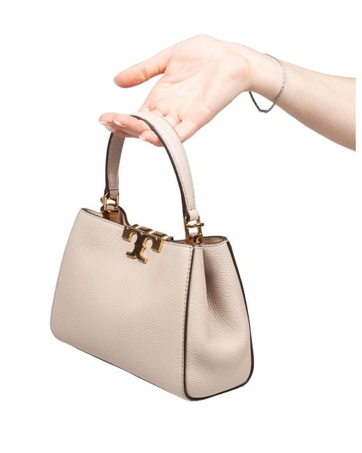 Tory Burch Natural Eleanor Pebbled Mini Satchel Bag