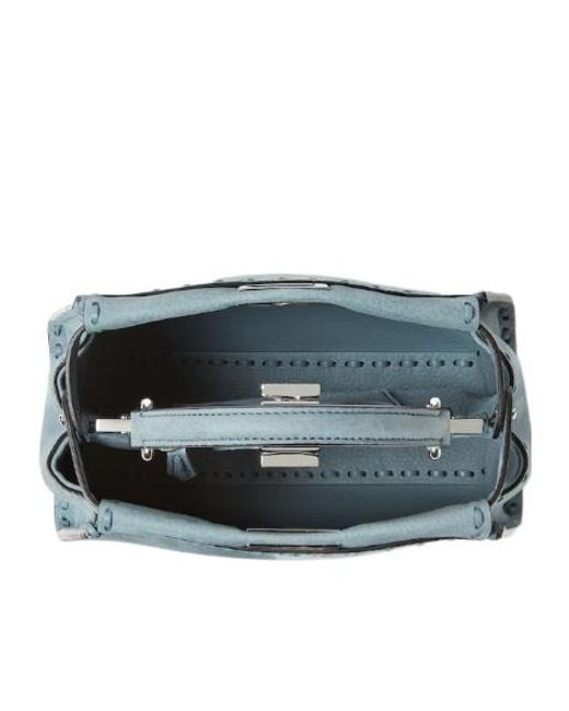 Fendi Blue Peekaboo Mini Top Handle Bag