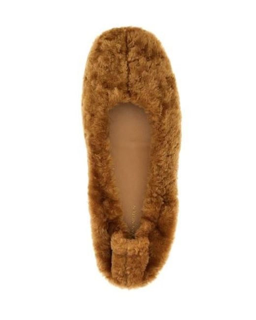 Dries Van Noten Brown Fur Ballet Flats