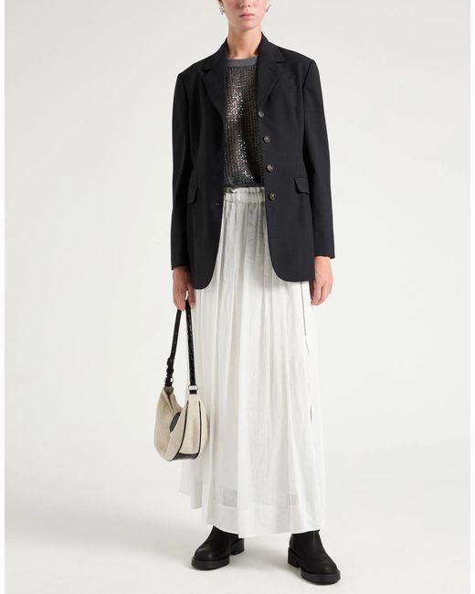 Brunello Cucinelli Black Solid Color Minimalist Blazer