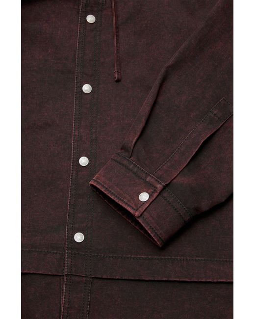 Acne Brown Layered Hooded Jacket for men