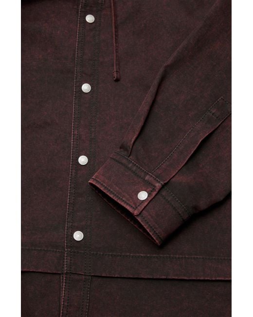 Acne Brown Layered Hooded Jacket for men