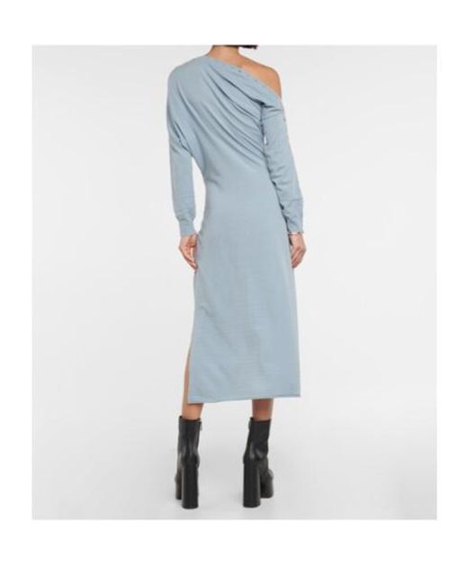 Altuzarra Blue Jeevika One-Shoulder Knit Midi Dress
