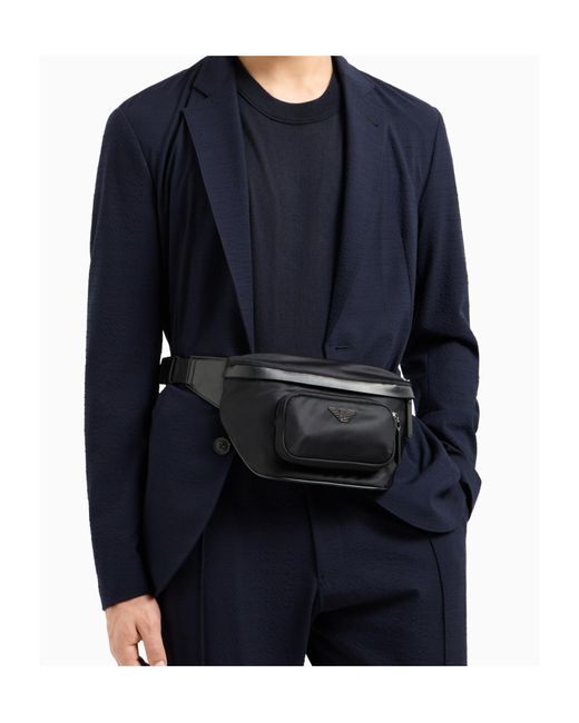 Giorgio Armani Black Emporio Armani Asv Belt Bag for men