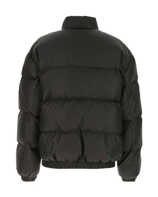 Alessandra Rich Black Logo-Patch Puffer Jacket