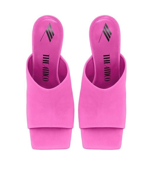 The Attico Pink The Cheope Logo Printed Mules