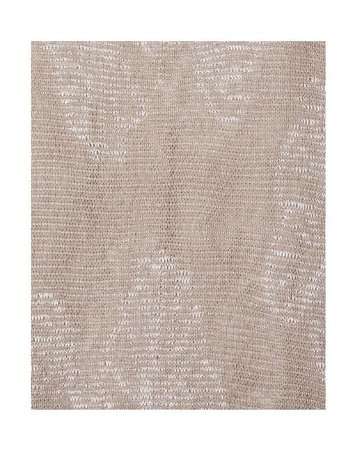 Emporio Armani Natural Two-Tone Floral Motif Jacquard Jumper