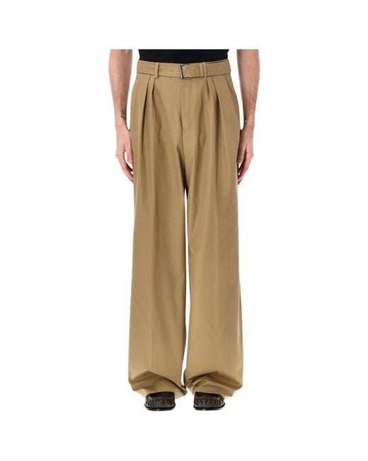 Dries Van Noten Natural Casual Pants With Belt Loops for men
