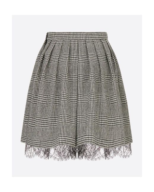 Dior Gray Pleated Short Skirt