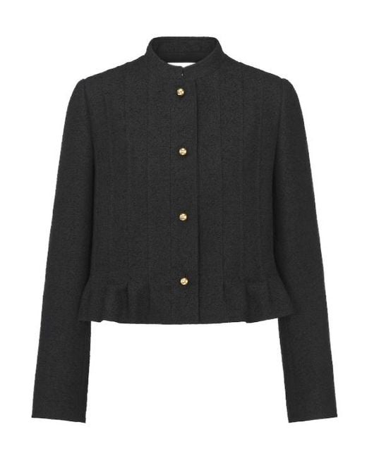 Dior Black Button-Up Peplum Detailed Jacket