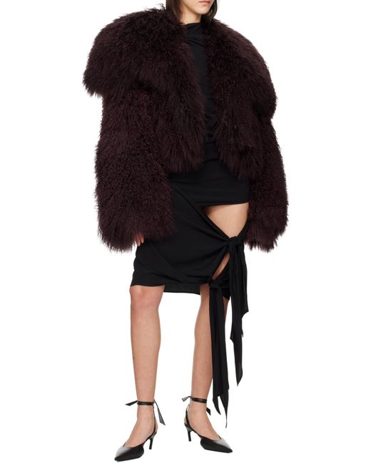 The Attico Black The Draped Midi Skirt