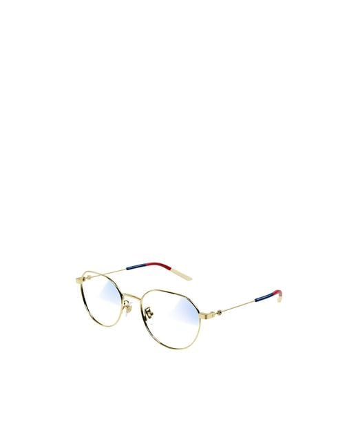 Gucci White Eyewear Round Frame Glasses