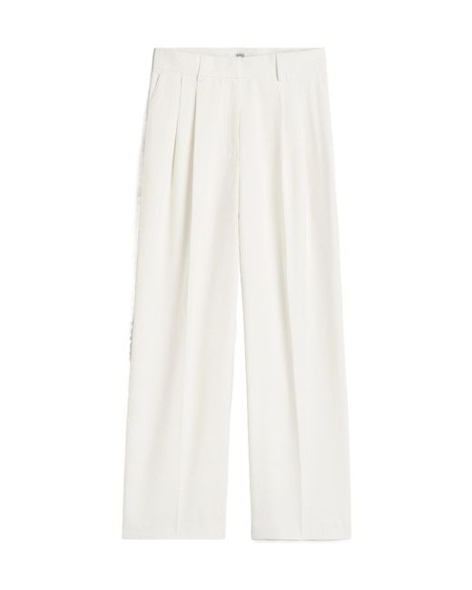 Totême White Belt-Loop Casual Pants