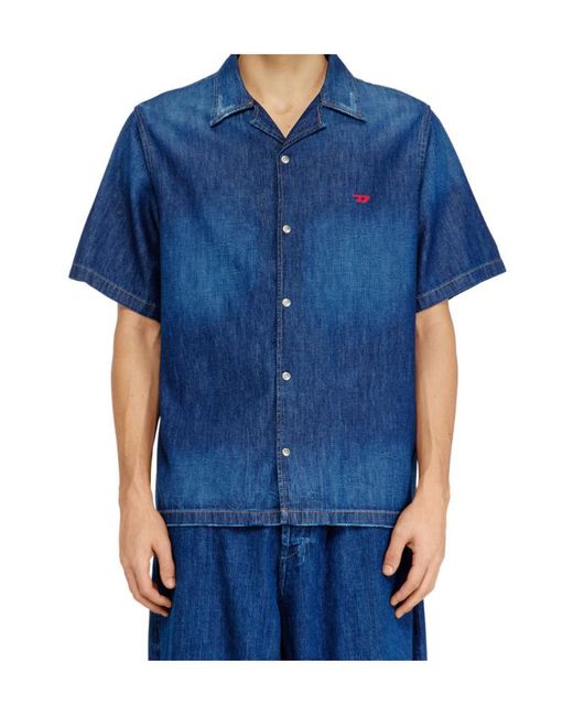 DIESEL Blue D Nabil Short-Sleeve Denim Shirt for men