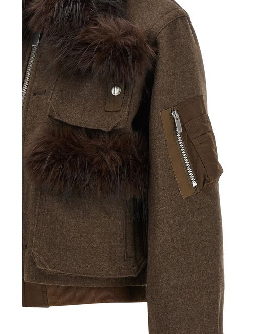 Sacai Brown Melton Blouson