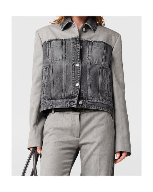 Stella McCartney Gray Panelled Denim Jacket