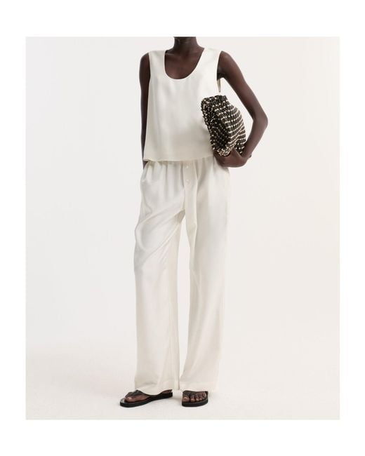 Rohe White Buttoned Silk Pyjama Pants