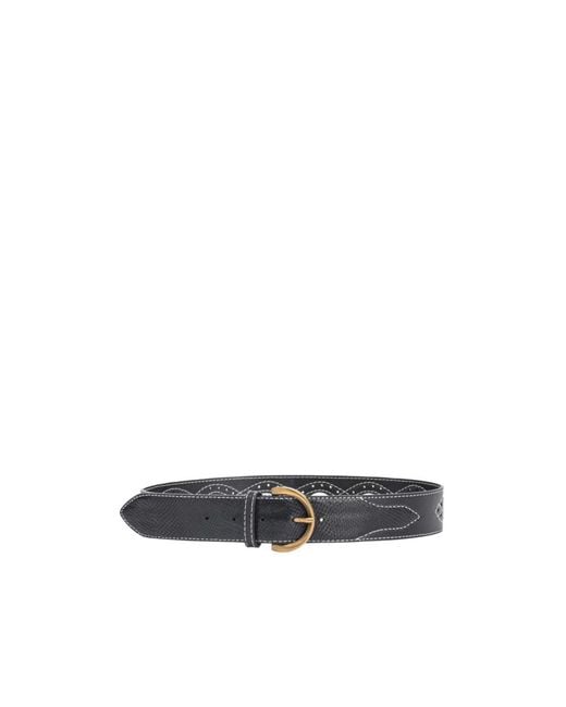 Pinko White Cut-Out Detailed Buckled Belt
