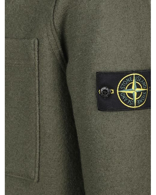 Stone Island Green Patch Button Cardigan for men