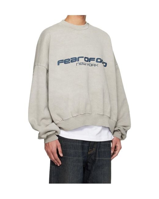 Fear Of God Gray Heavy Fleece Cropped Sweatshirt for men