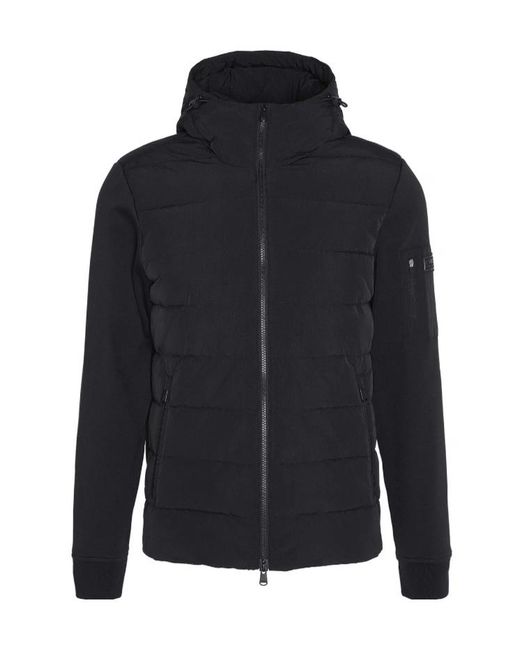 Barbour Blue Stanley Hooded Quilted Sweatshirt for men