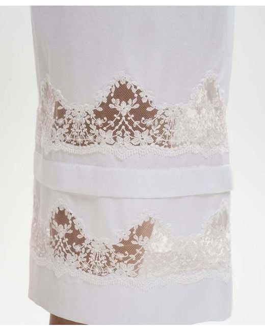 Ermanno Scervino White Lace-Trim Cropped Trousers