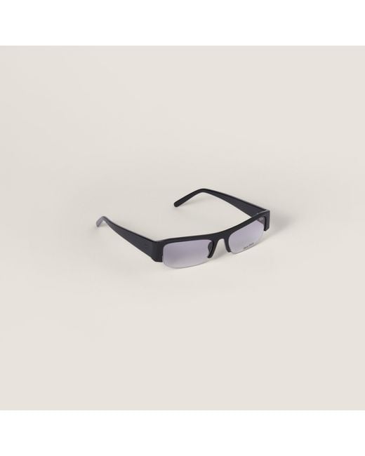 Miu Miu White Vedette Sunglasses