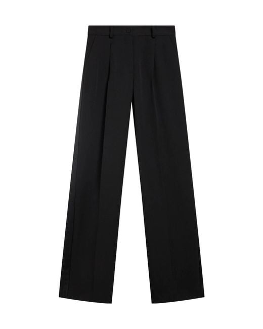 Dolce & Gabbana Black Minimal Straightleg Tailored Trousers