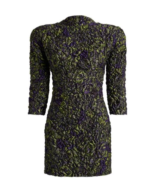 Balmain Black Cloqué Jacquard Dress