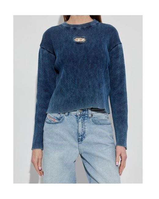 DIESEL Blue Round-Neck Knitwear