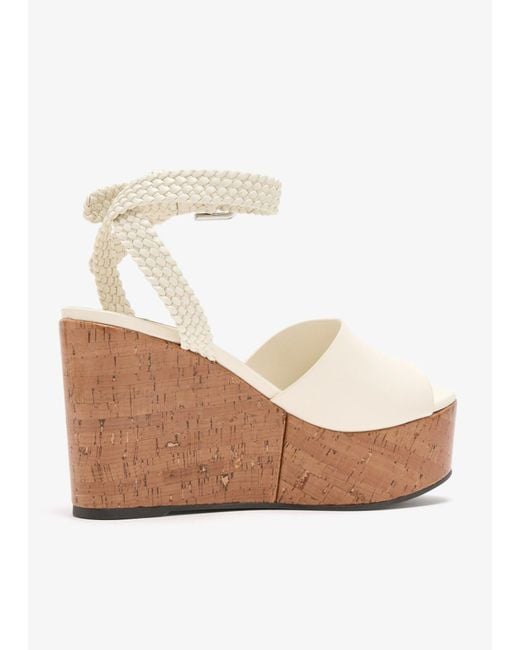 Jimmy Choo White Round-Toe High-Heeled Sandals