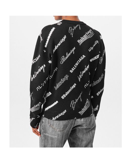 Balenciaga Black Logomania Crew Sweater