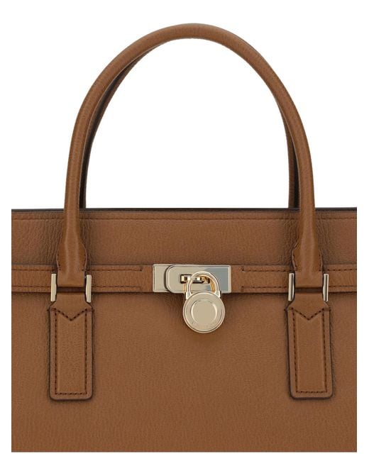 Michael Kors Brown Michael Hamilton Moderne Large Leather Satchel Bag