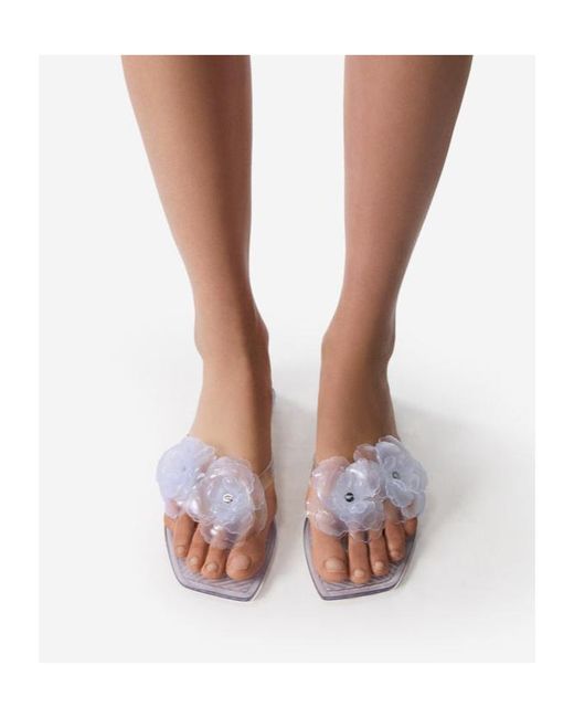 Coperni White Flower Flat Sandals