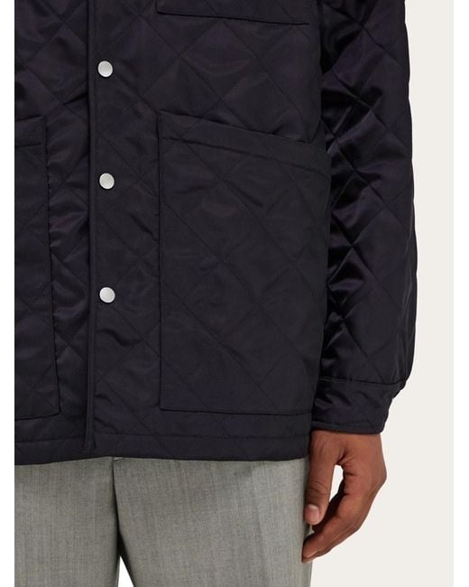 Ferragamo Blue Ferragamo Quilted Blouson for men