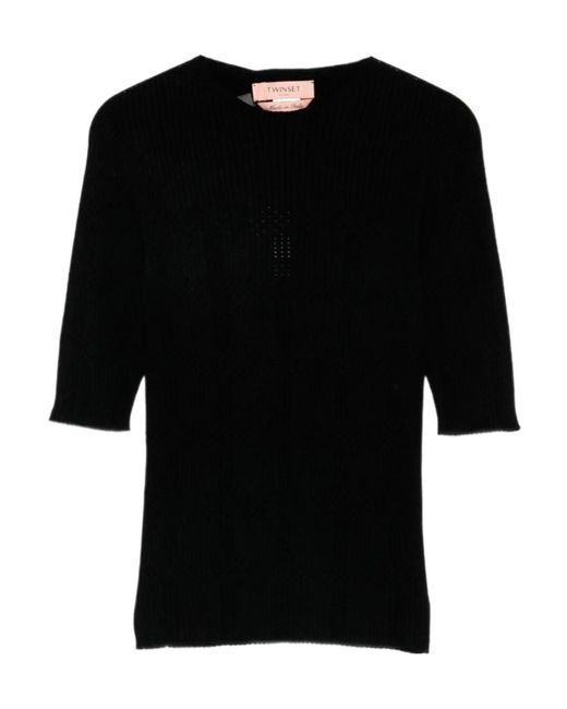 Twinset Black Ribbed Top