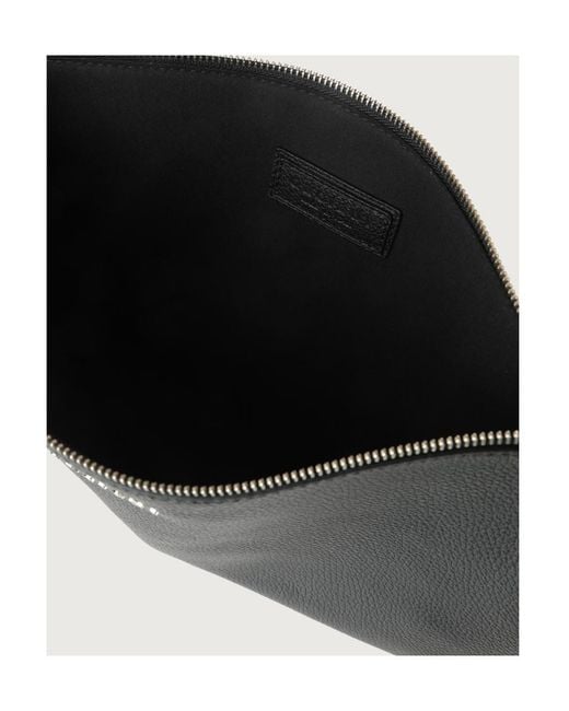 Orciani Black Logo Lettering Zipped Document Holder for men