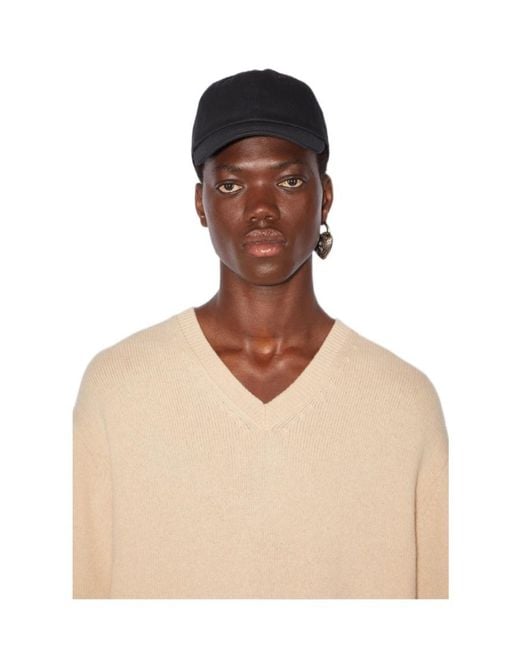 Acne Natural Ribbed-Knit V-Neck Sweater for men